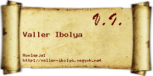 Valler Ibolya névjegykártya